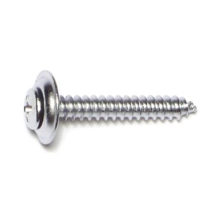 Midwest Fastener Sheet Metal Screw, #10 x 1-1/4 in, Chrometint Steel Oval Head Phillips Drive, 15 PK 64072